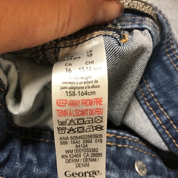 George Girls denim overalls size 16 - Picture 4 of 7